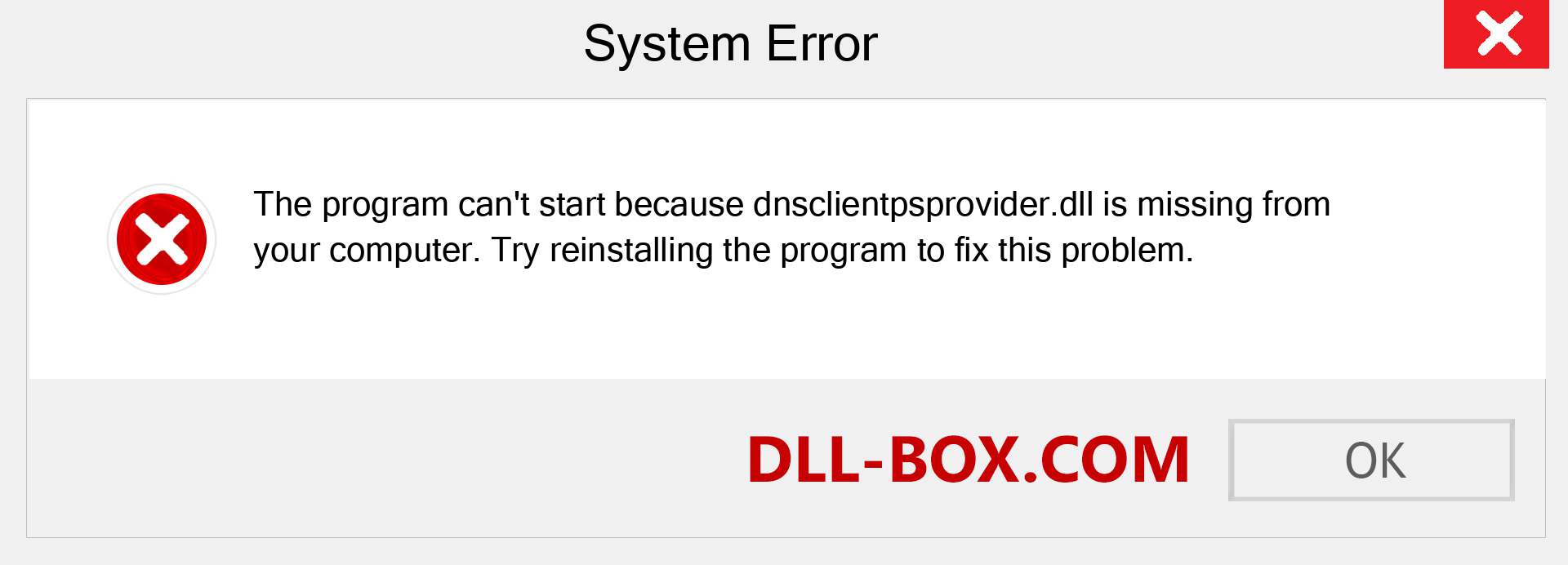  dnsclientpsprovider.dll file is missing?. Download for Windows 7, 8, 10 - Fix  dnsclientpsprovider dll Missing Error on Windows, photos, images